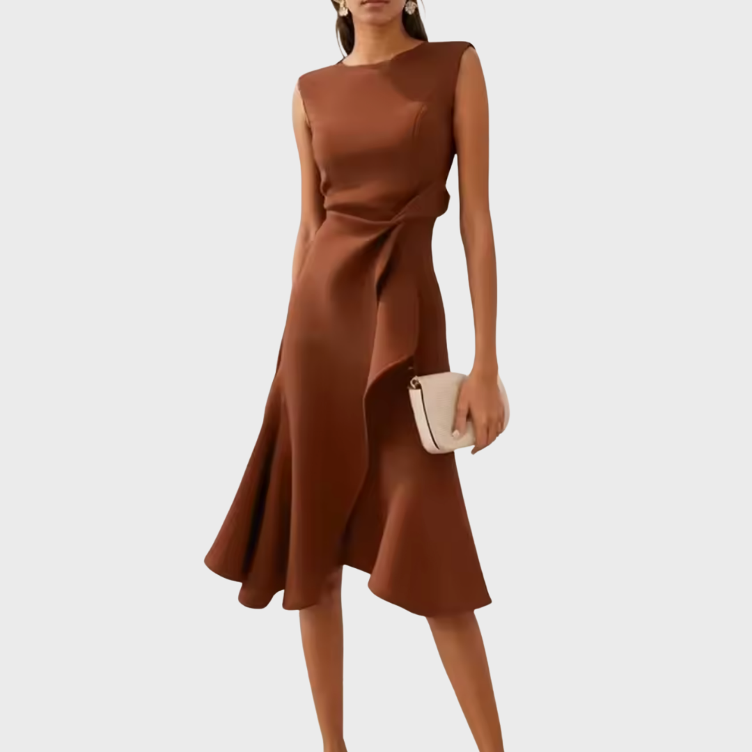 Aurora | Sleeveless Cocktail Midi Dress Wedding Guest Dress