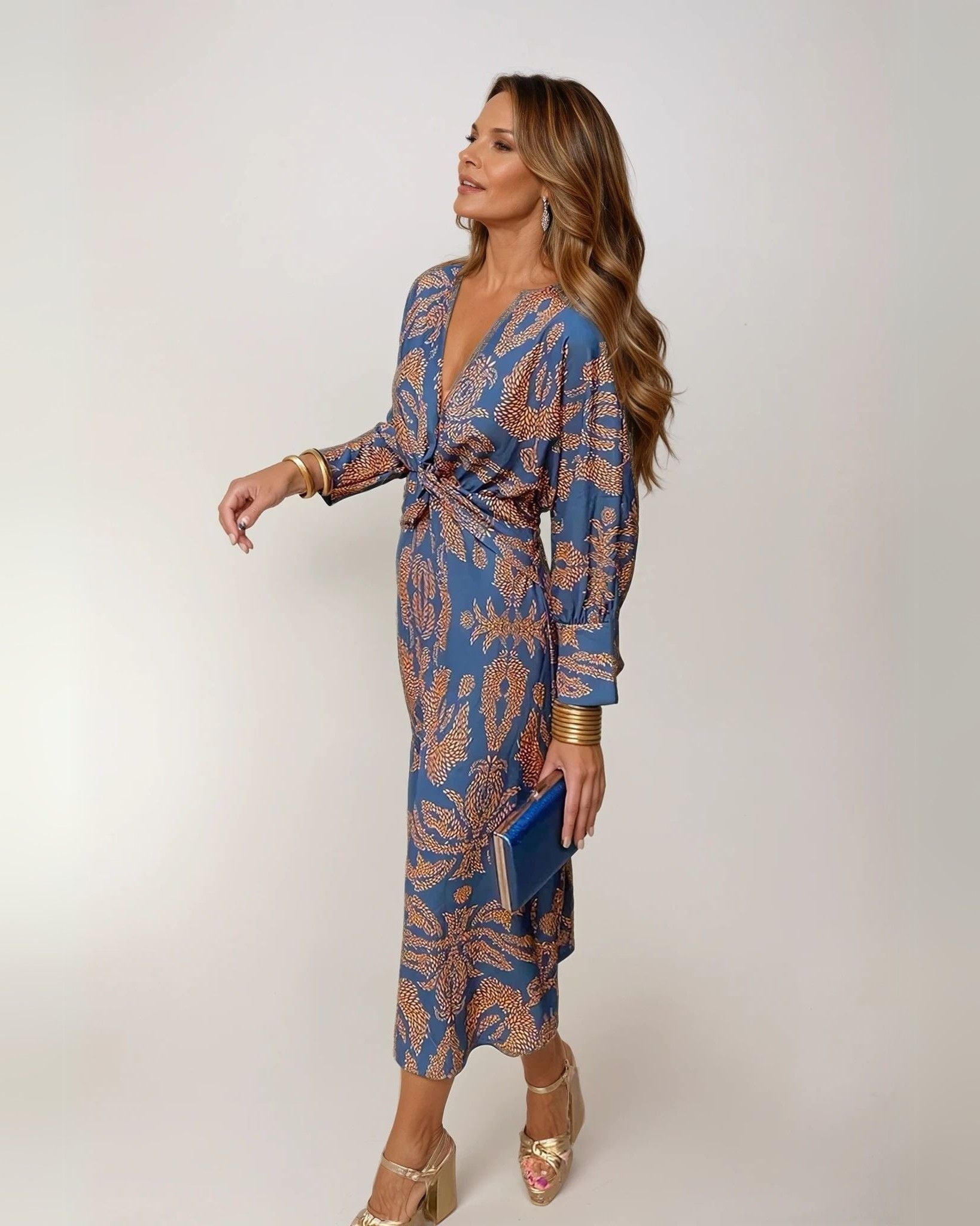 Solenne | Printed Tie Waist Wedding Guest Dress