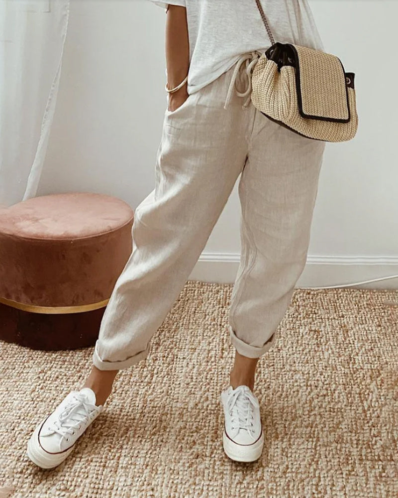 Elowyn | Relaxed Linen Drawstring Pants