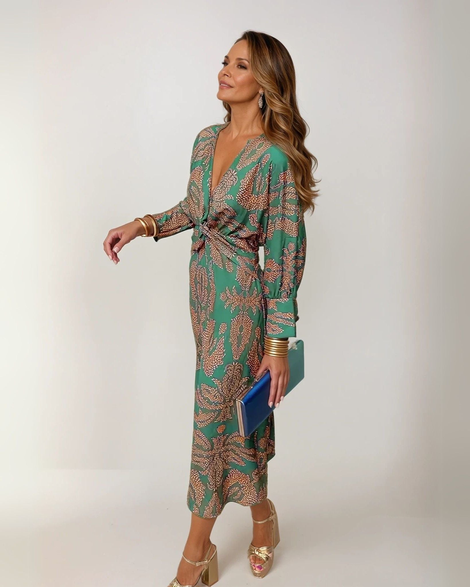 Solenne | Printed Tie Waist Wedding Guest Dress