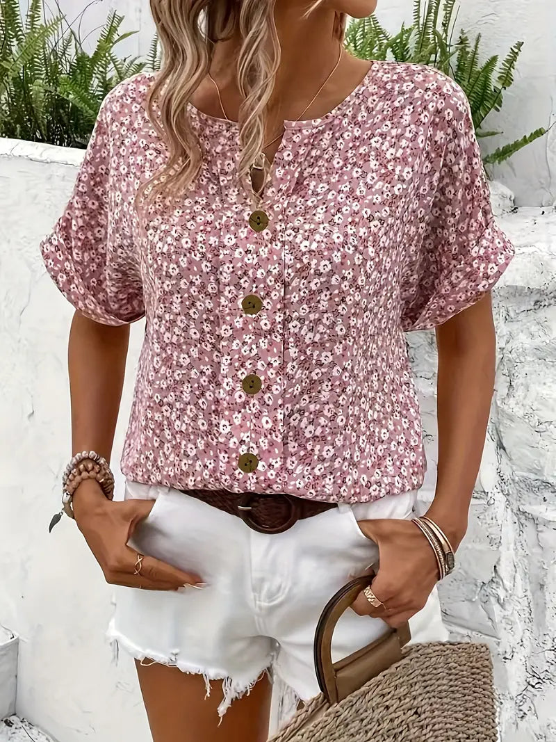 Sophia | Women Chic Floral Summer Print Blouse