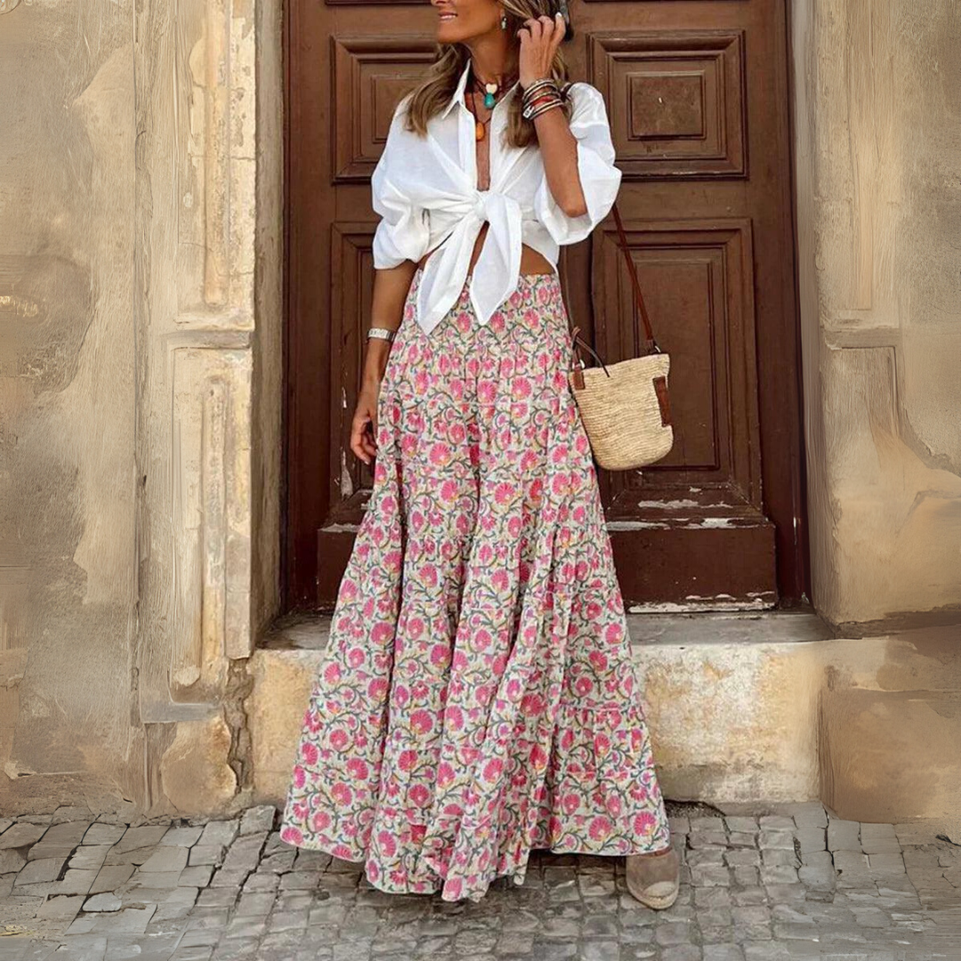 Azaria | Bohemian Printed Maxi Skirt