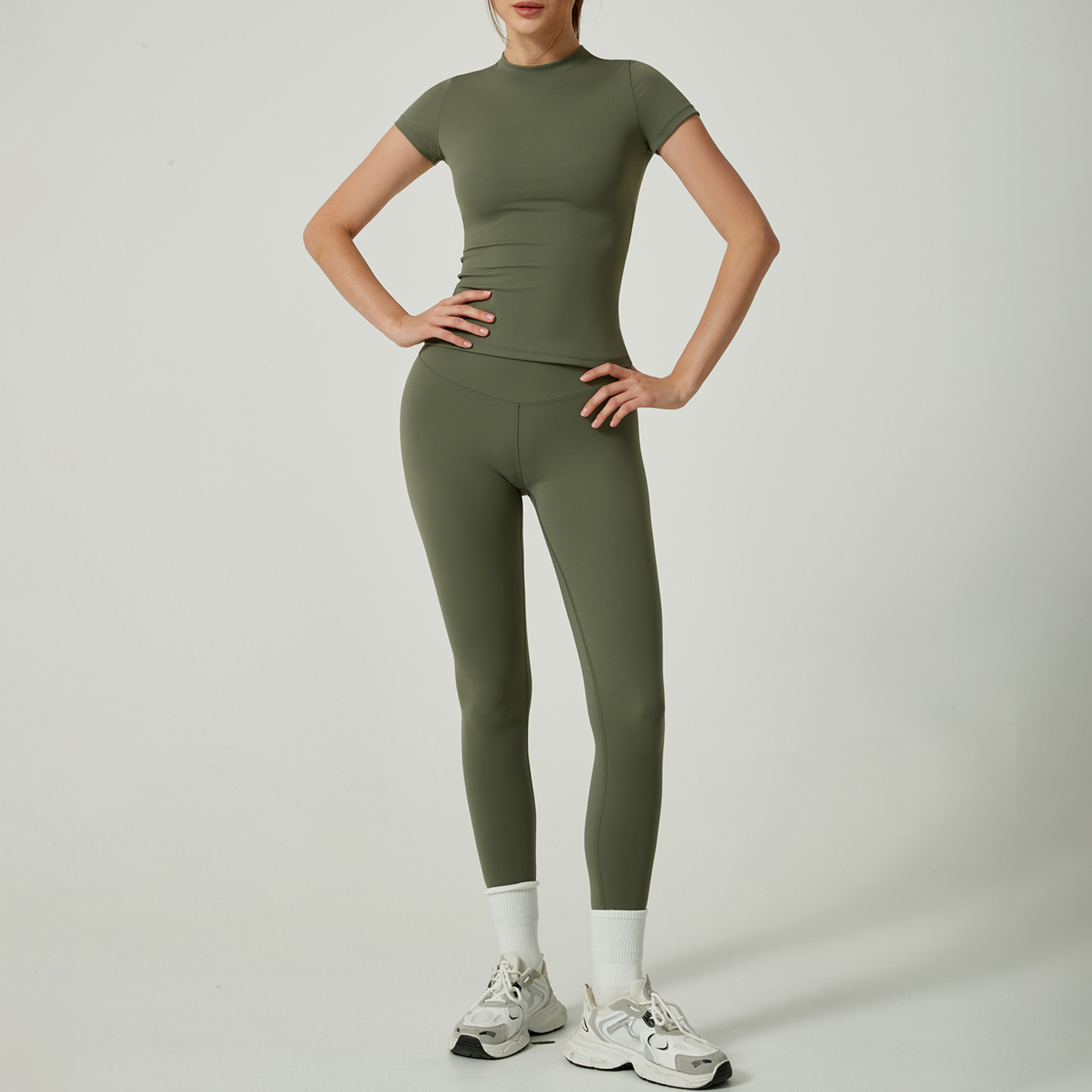 UBE™ - Casual Plain Top and Leggings Loungewear Set