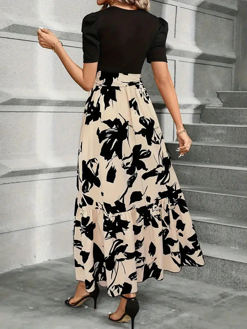 Selena | Floral Maxi Dress with Tiered Skirt