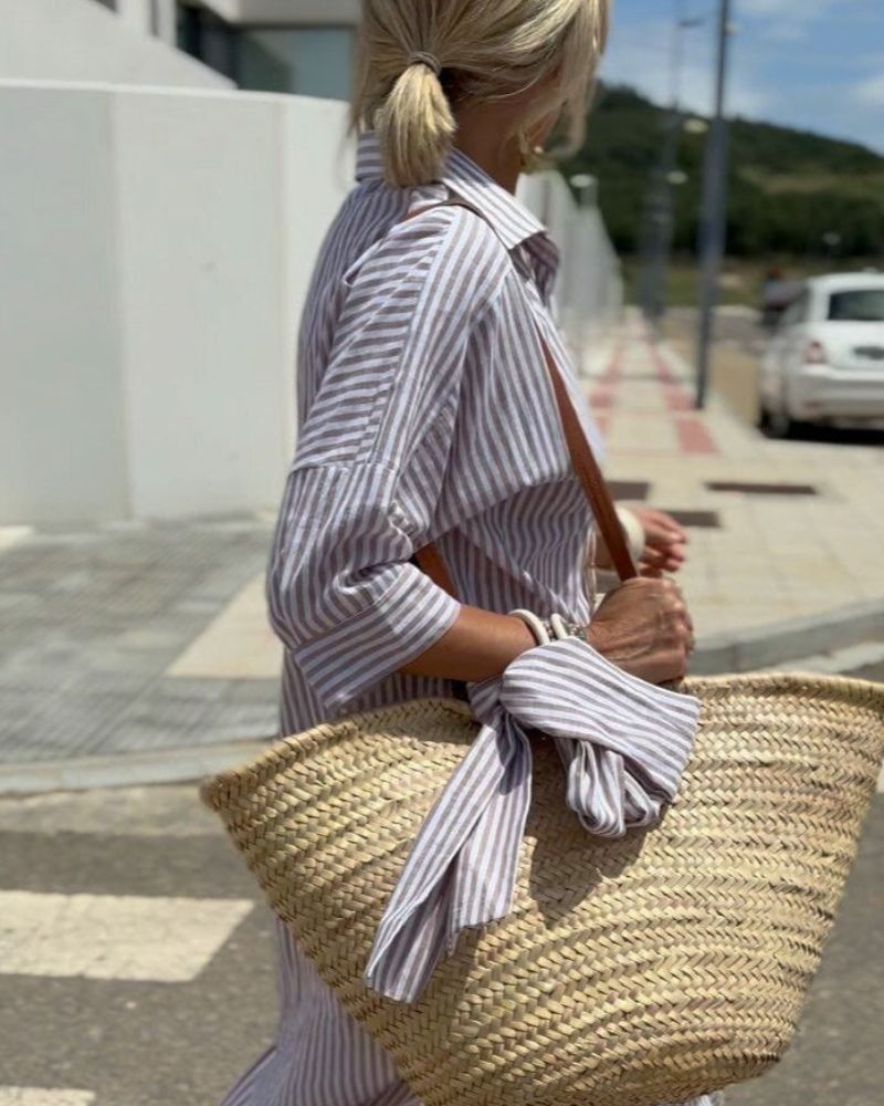 Olivia | Women Timeless Striped Summer Shirt Dress