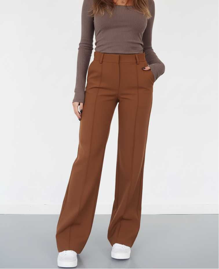 Elara | High Waisted Tailored Wide Leg Pants