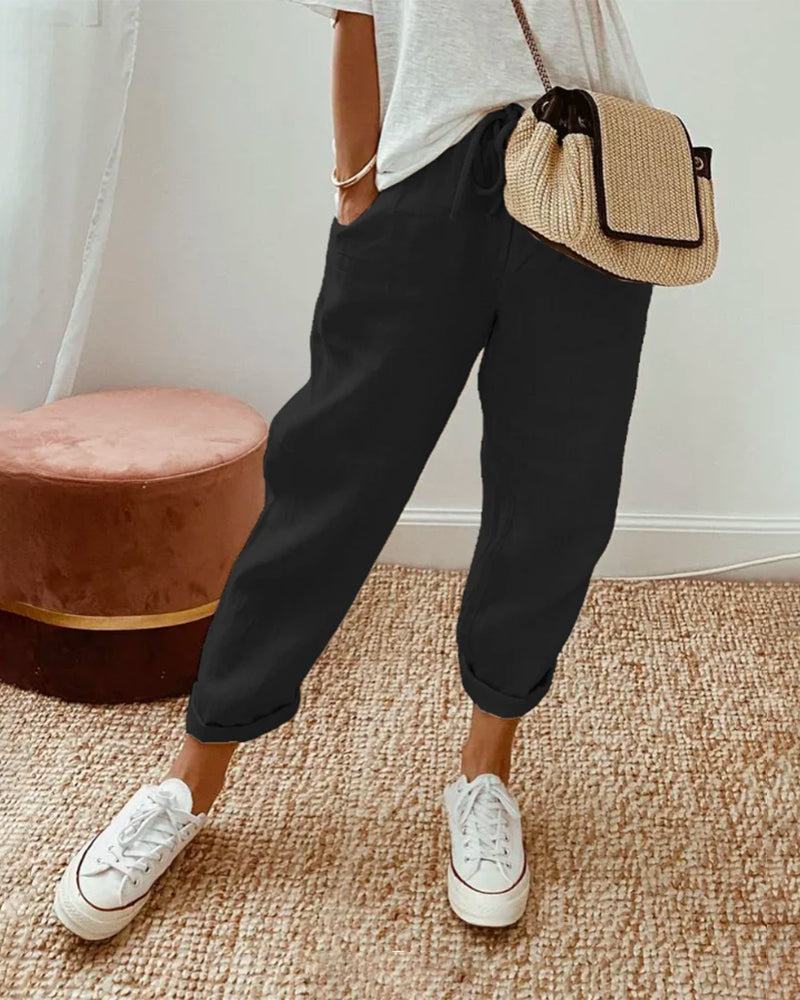 Elowyn | Relaxed Linen Drawstring Pants