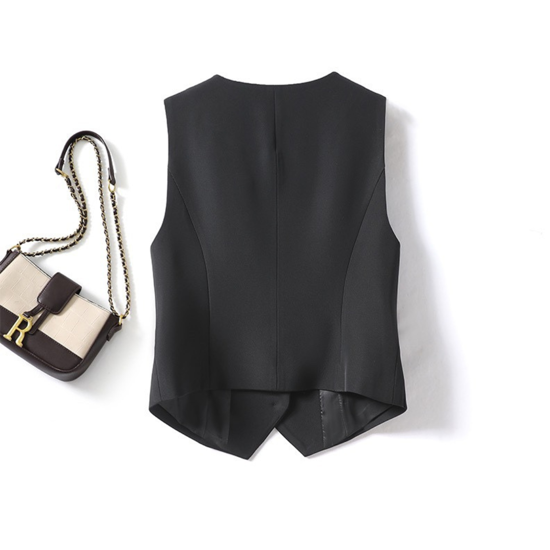 ZARINA™ – Classy Sleeveless Button-Front Suit Vest