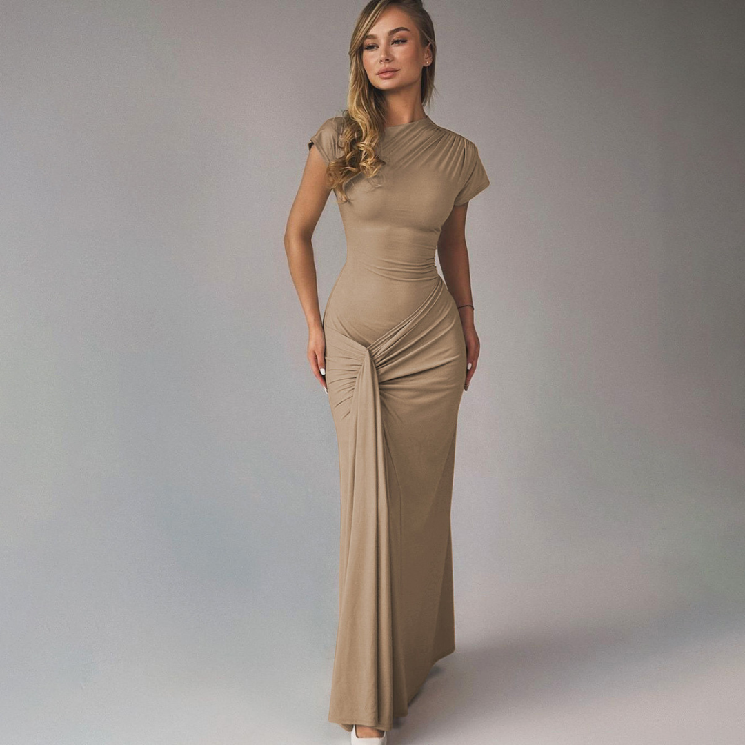JARA™ - Elegant Ruched Bodycon Wrap Maxi Dress