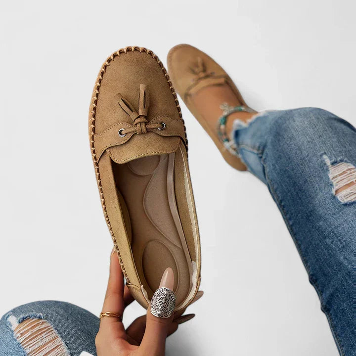 Selene | Suede Tassel Slip-On Loafers