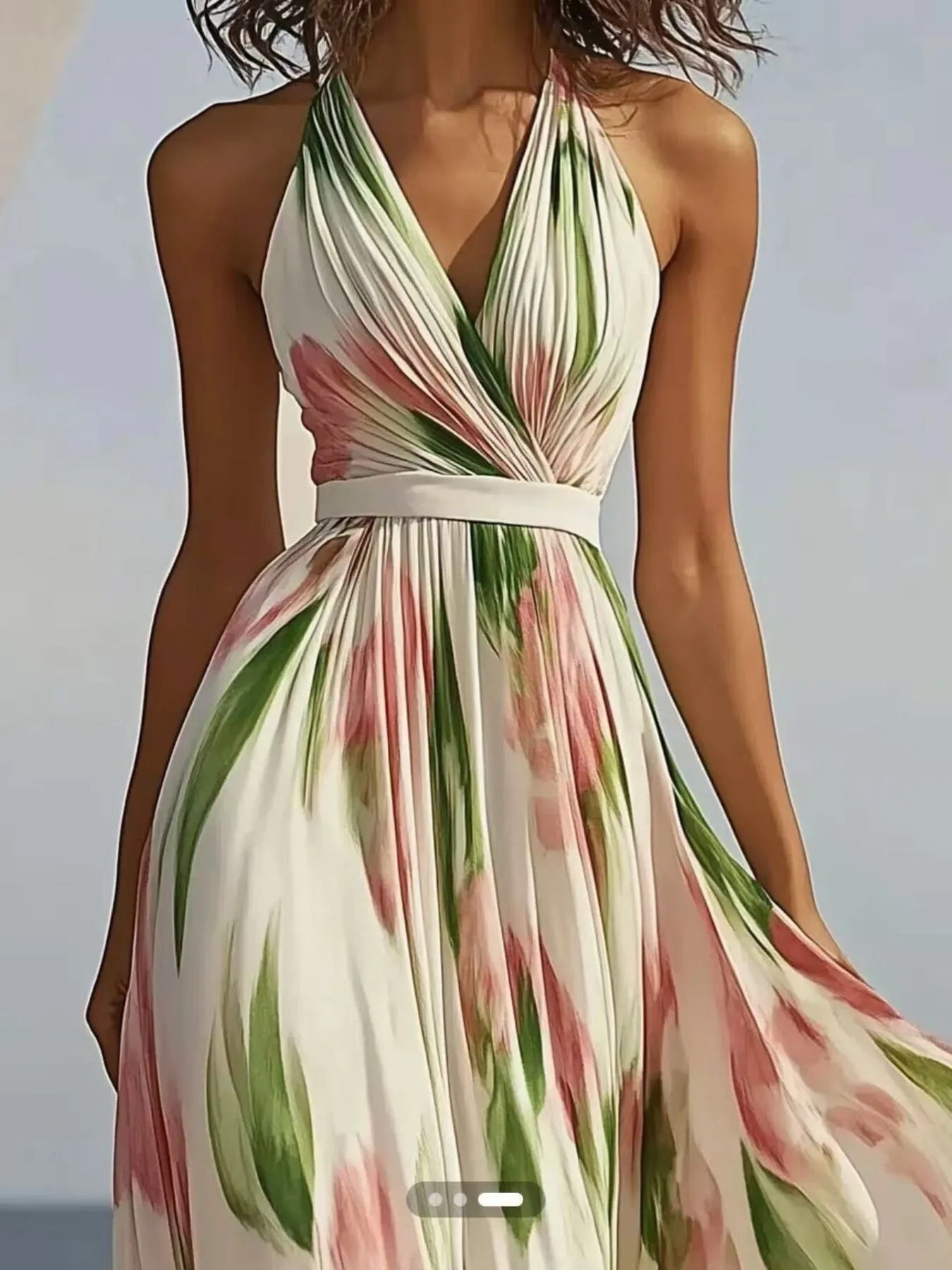 Floralia | Floral Halter Maxi Dress Wedding Guest Dress