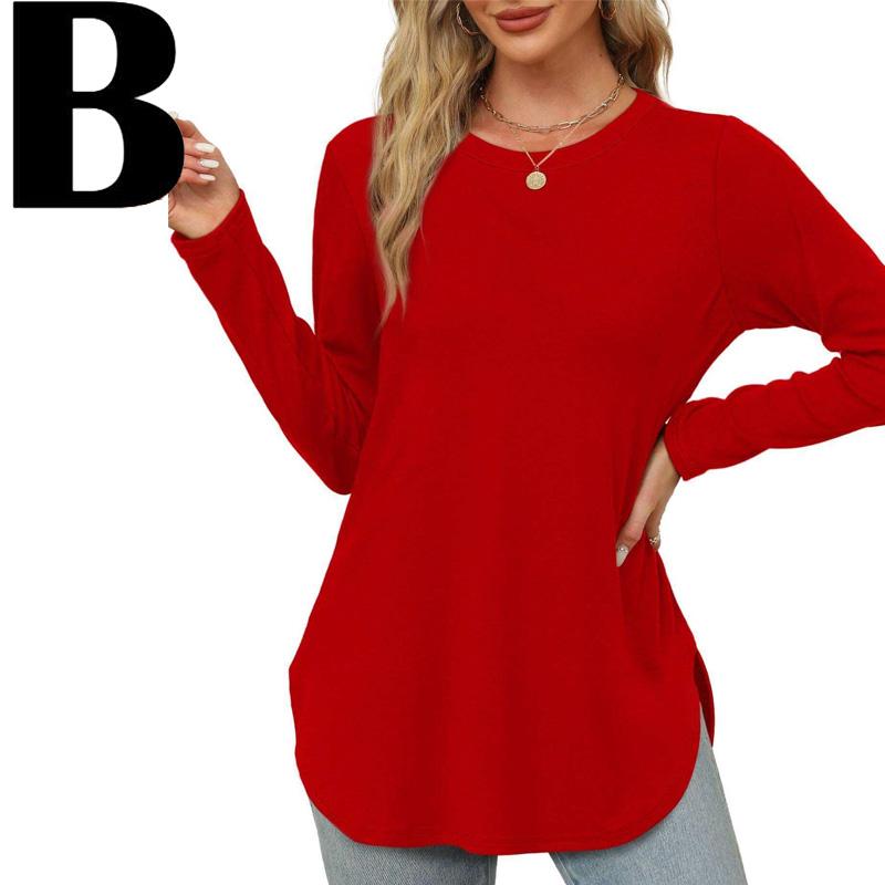 ZARITA™ - Cozy Long Sleeve Tunic Shirt with Thumb Hole