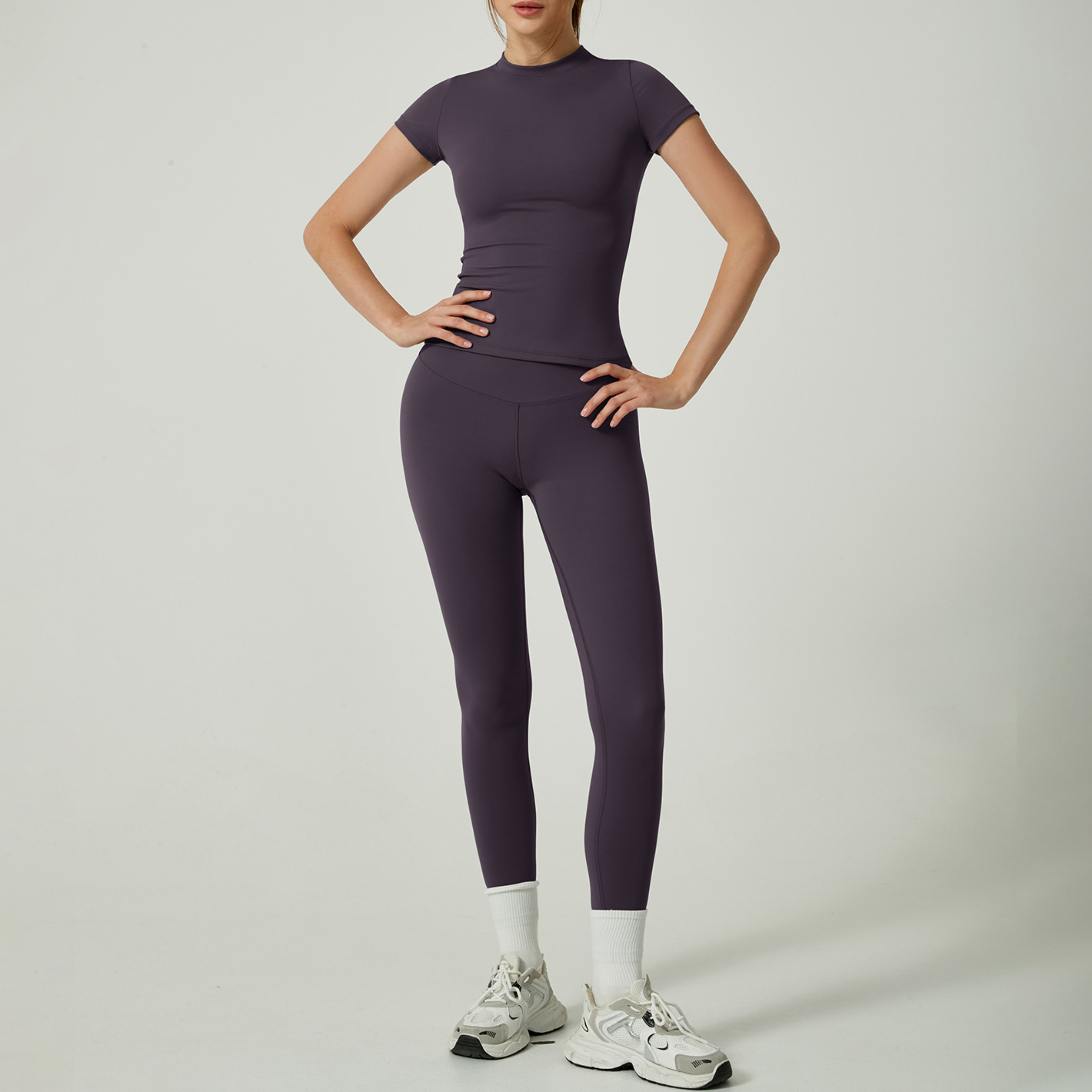 UBE™ - Casual Plain Top and Leggings Loungewear Set
