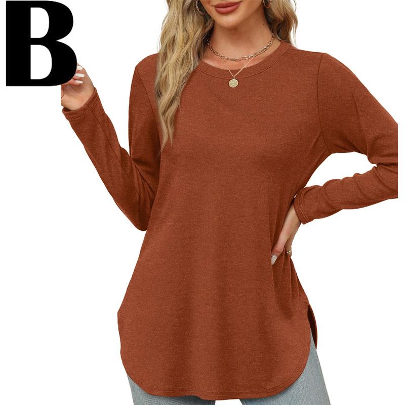 ZARITA™ - Cozy Long Sleeve Tunic Shirt with Thumb Hole