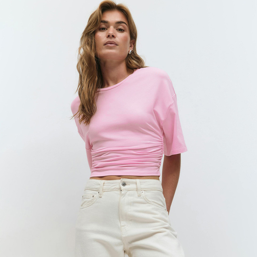 PAMKA™ - Comfy Short Sleeve Waist Fitted Top