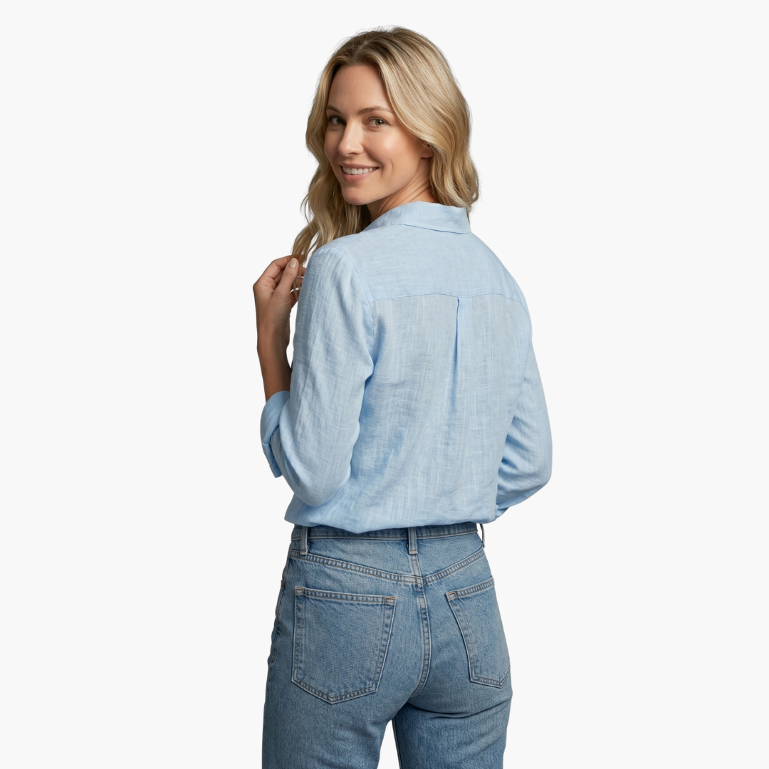 Luneria | Women's Casual Linen Button-Up Blouse