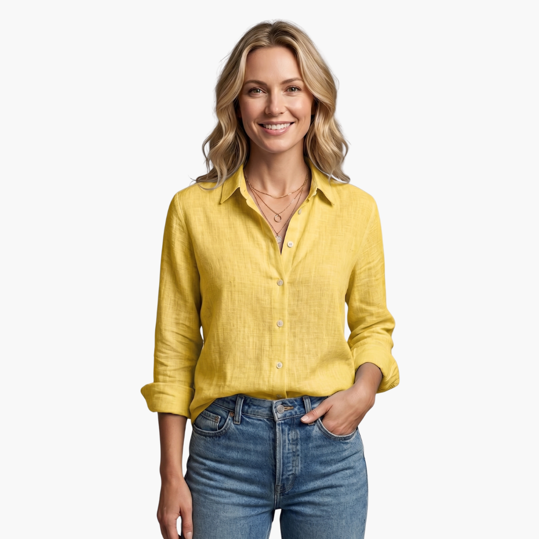 Luneria | Women's Casual Linen Button-Up Blouse