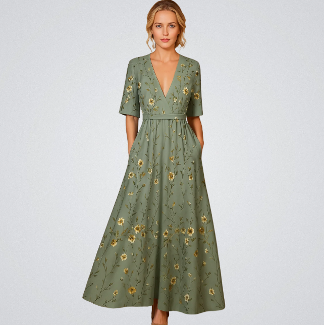 Eloria | Elegant Floral Wrap Maxi Dress