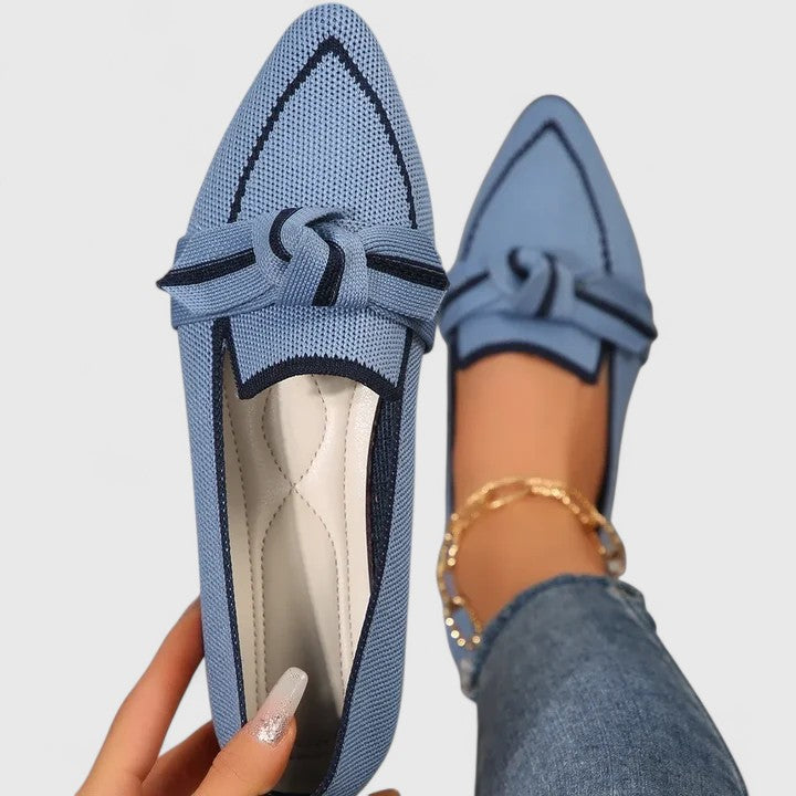 Isolde | Pointed Toe Knit Ballet Flats