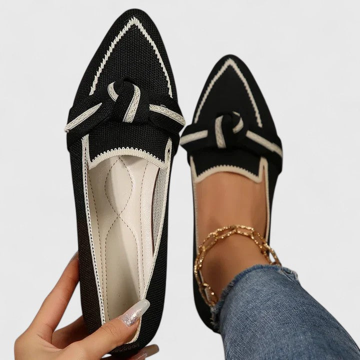 Isolde | Pointed Toe Knit Ballet Flats