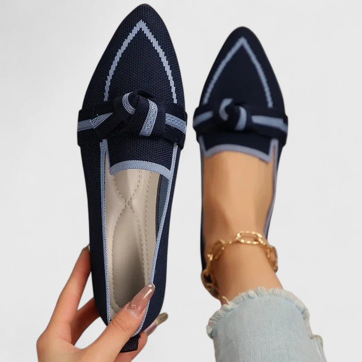 Isolde | Pointed Toe Knit Ballet Flats