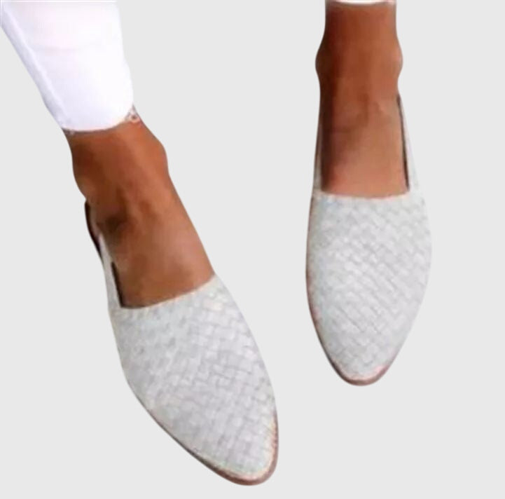 Alessia | Woven Pointed Toe Flat Mules