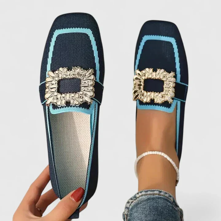 Celestine | Embellished Square Toe Loafers