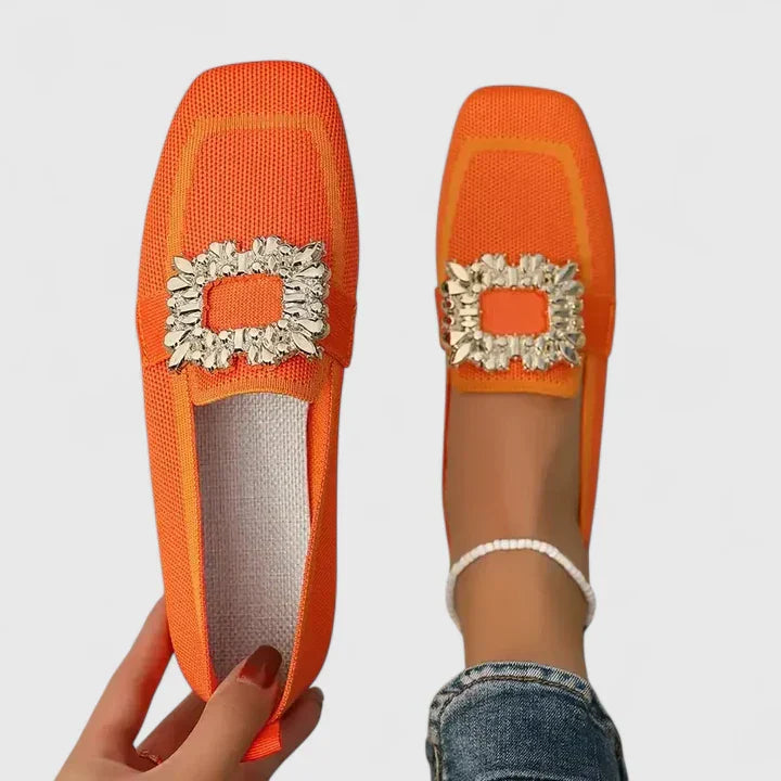 Celestine | Embellished Square Toe Loafers