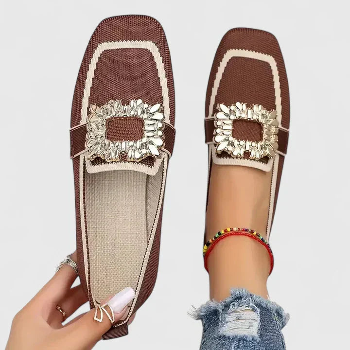 Celestine | Embellished Square Toe Loafers