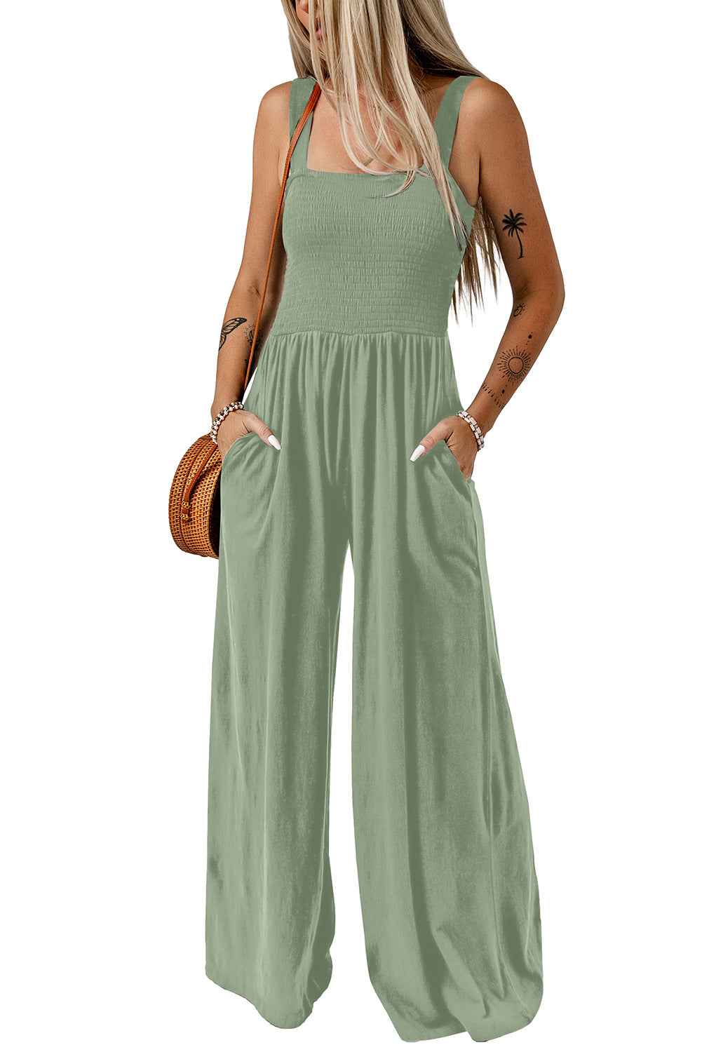 CATHLEEN™ – Lightweight Wide-Leg Square Neck Jumpsuit