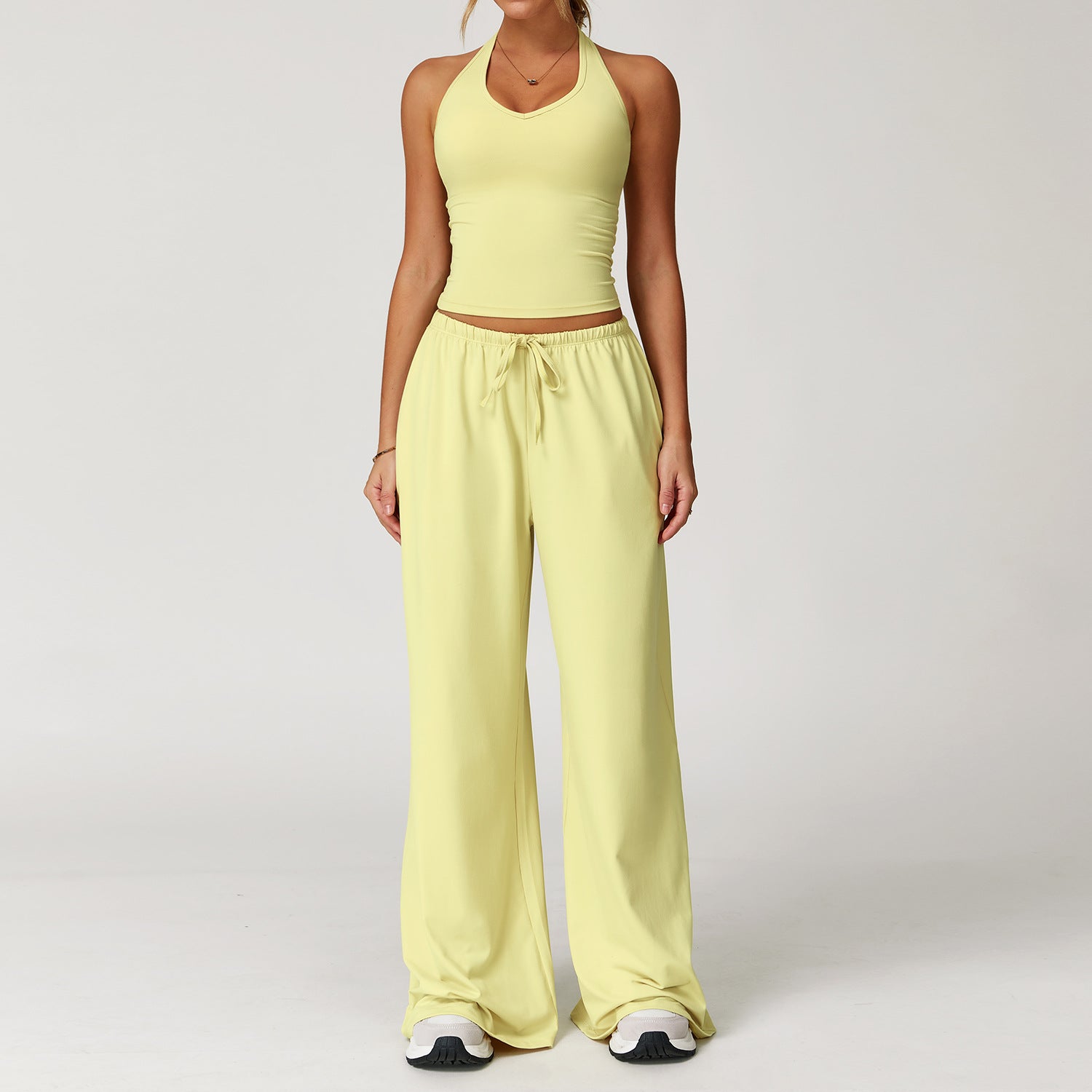DINGDING™ - Casual Crop Tank Top and Wide Leg Pants Set