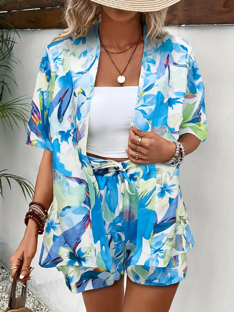 FANNIE™ – Simple Summer Floral Top and Shorts Set