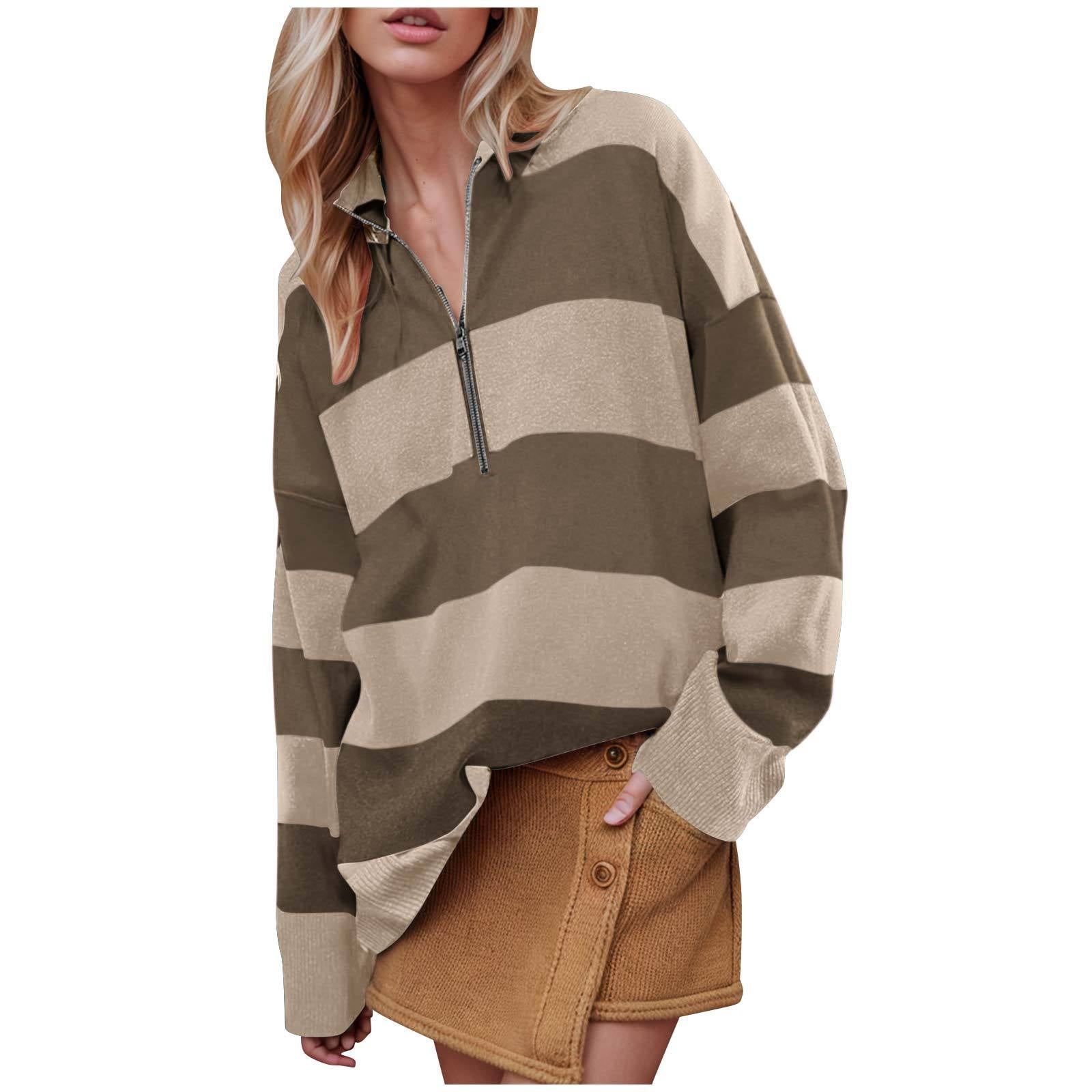 CAMILLA™ - Comfy Long Sleeve Pullover Sweater With Half Zipper