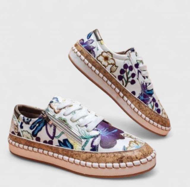 Virelle | Floral Platform Lace Up Sneakers