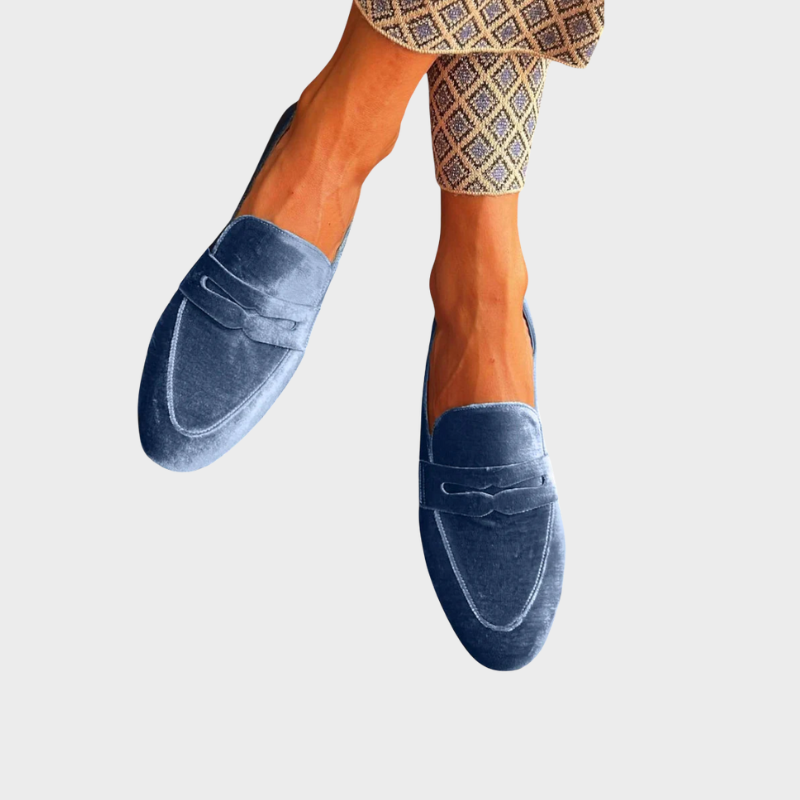Celestia | Velvet Slip On Penny Loafers