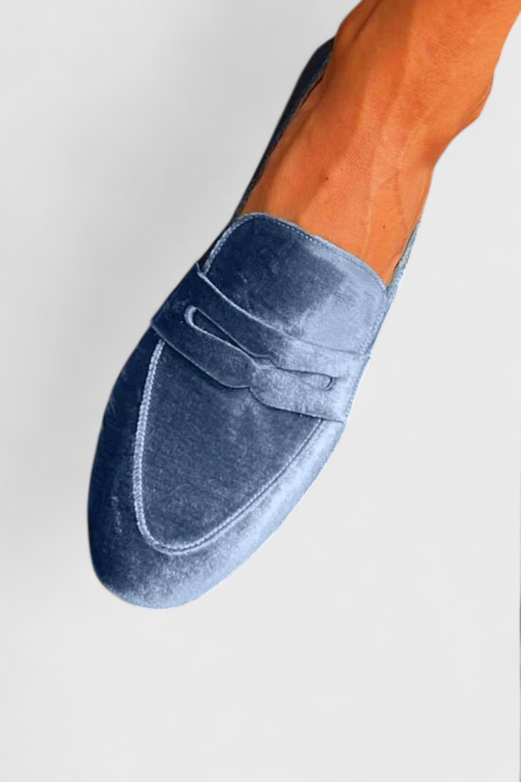 Celestia | Velvet Slip On Penny Loafers