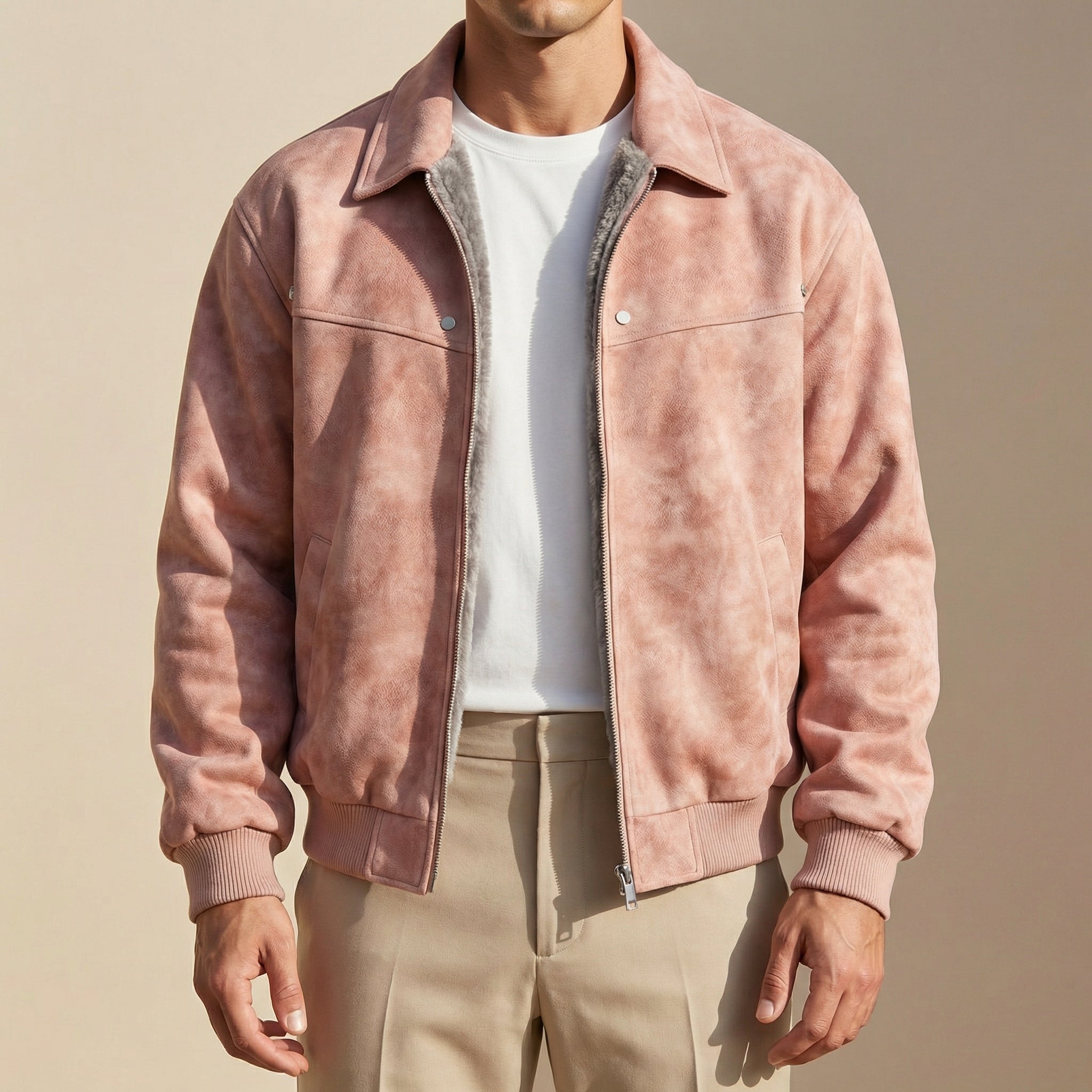 Jacob | Men's Vintage Brown Leather Bomber Jacket