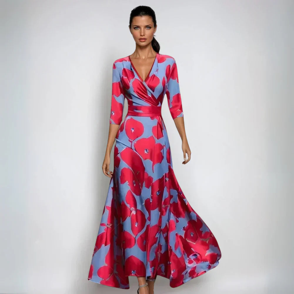 Eloria | Elegant Floral Wrap Maxi Dress