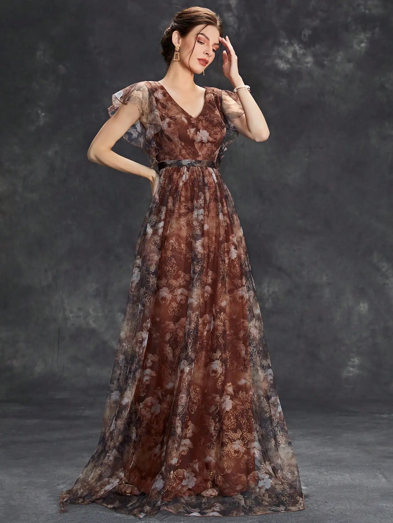 Selene | Floral Maxi Wedding Guest Dress