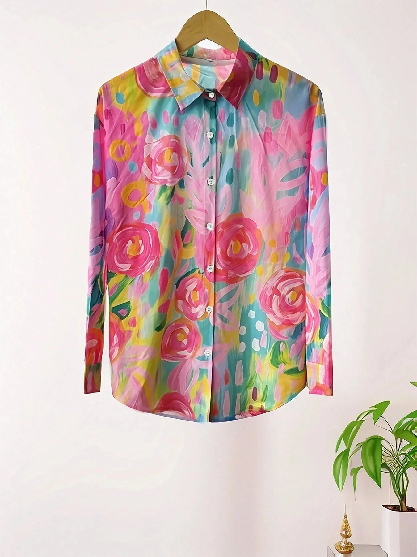 Lunara | Chic Floral Button Front Blouse