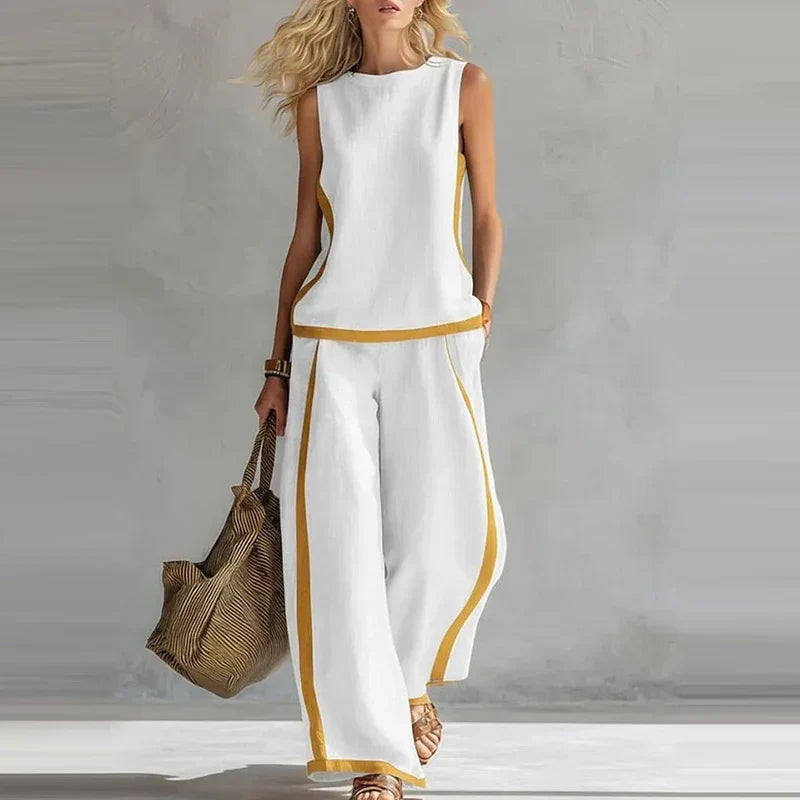 Solene | Sleeveless Top and Wide-Leg Pants Set