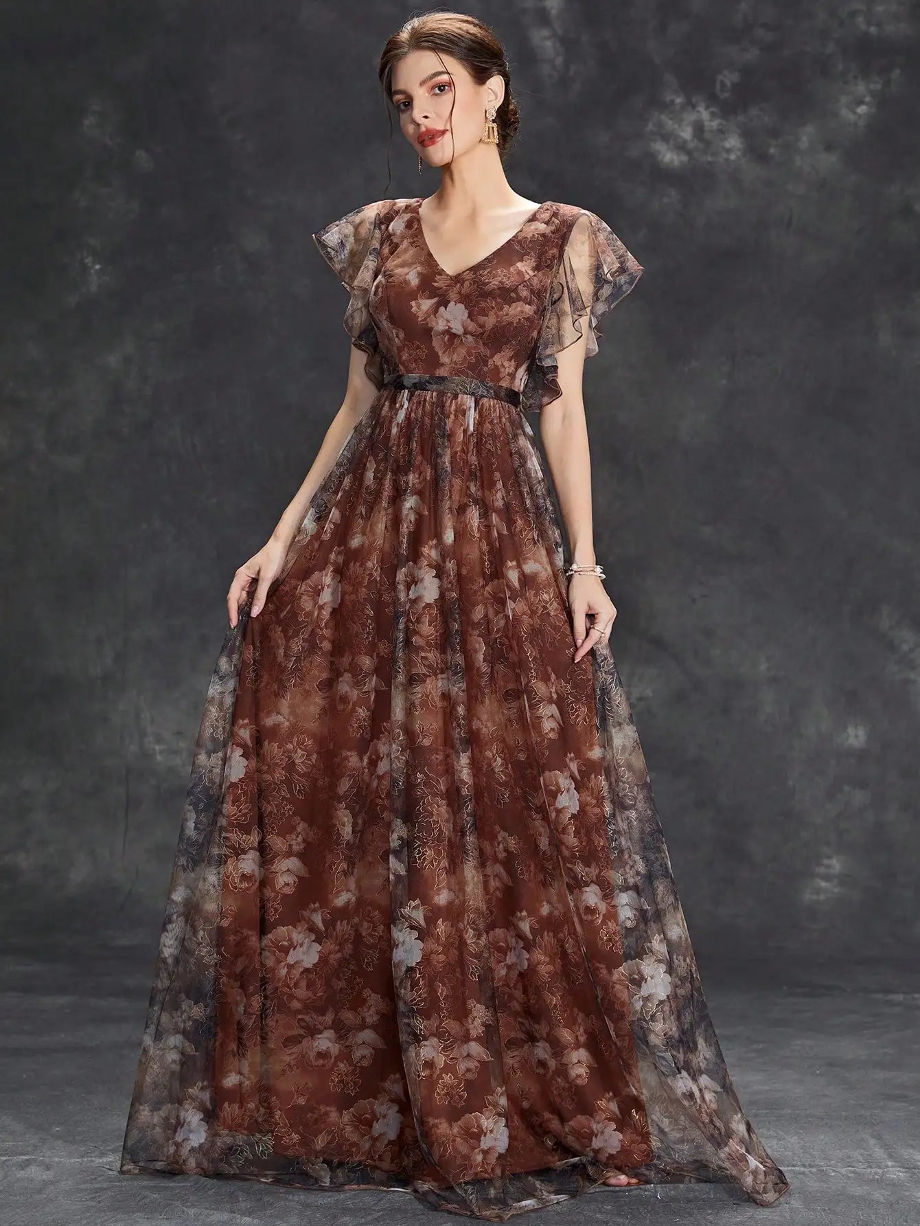Selene | Floral Maxi Wedding Guest Dress