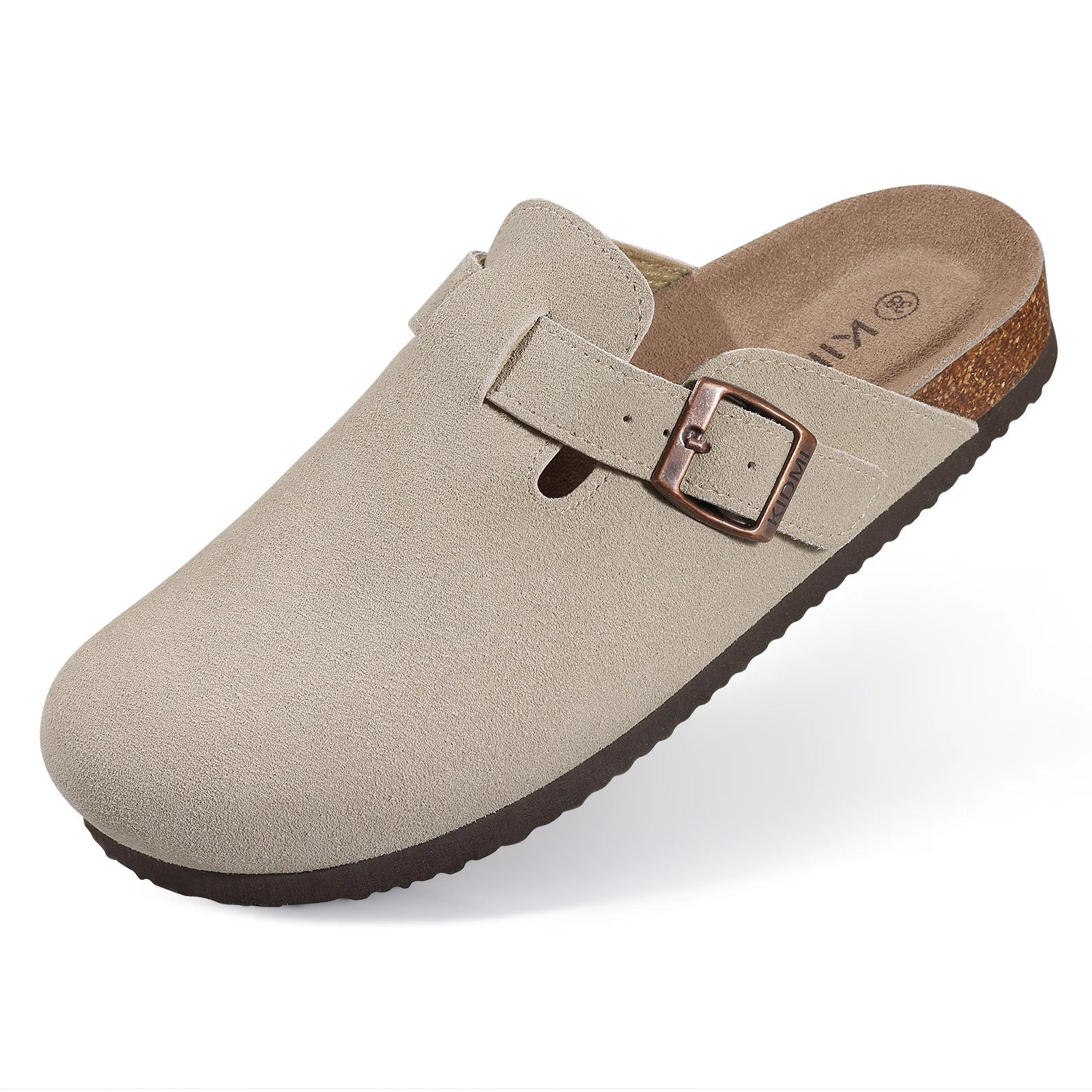 Elara | Elegant Suede Buckle Slip-On Clogs