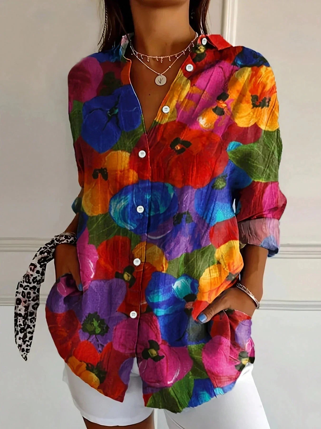 Lunara | Chic Floral Button Front Blouse