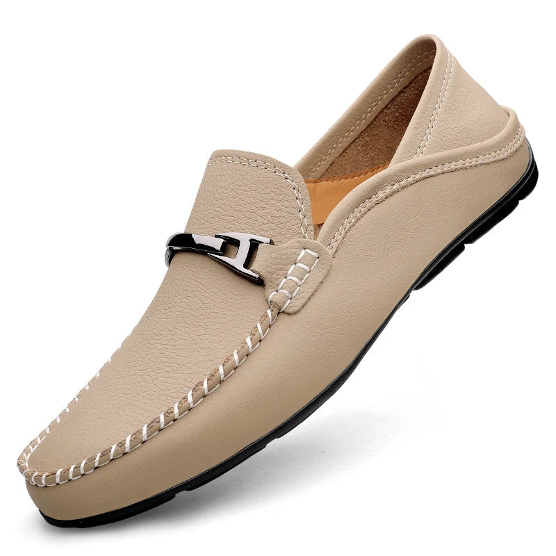 Marco | Classic Leather Loafers with Metal Detail