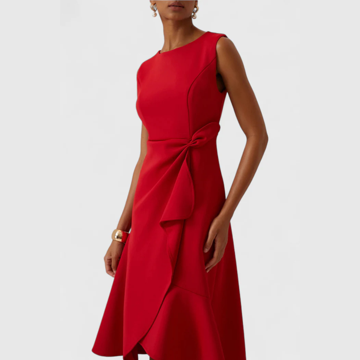 Aurora | Sleeveless Cocktail Midi Dress Wedding Guest Dress