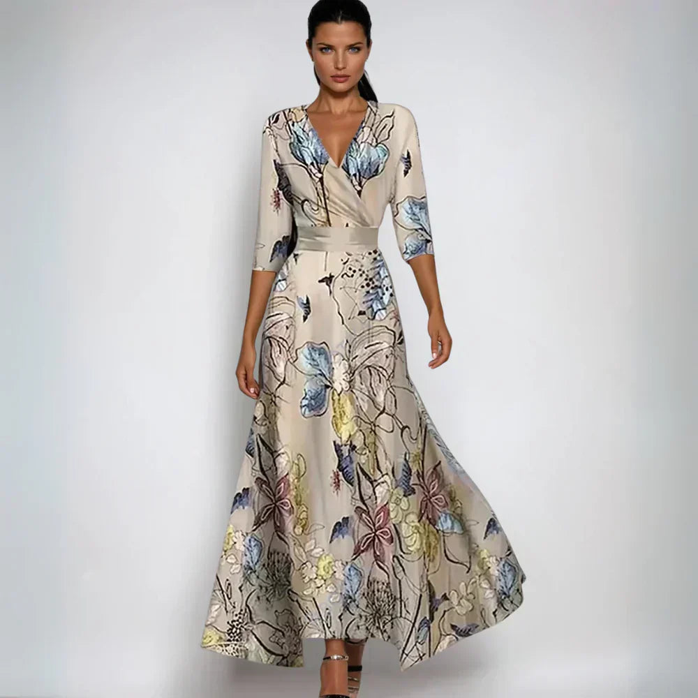 Eloria | Elegant Floral Wrap Maxi Dress