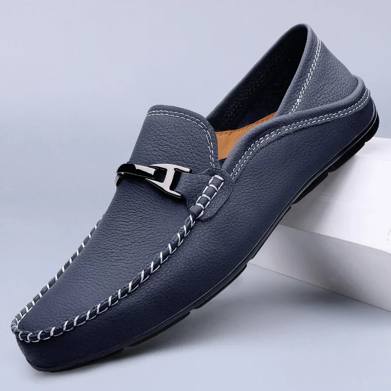 Marco | Classic Leather Loafers with Metal Detail