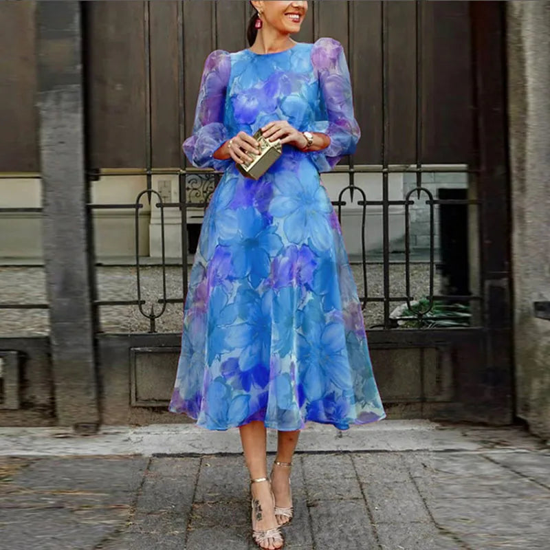 Blair | Elegant Floral Formal Midi Dress