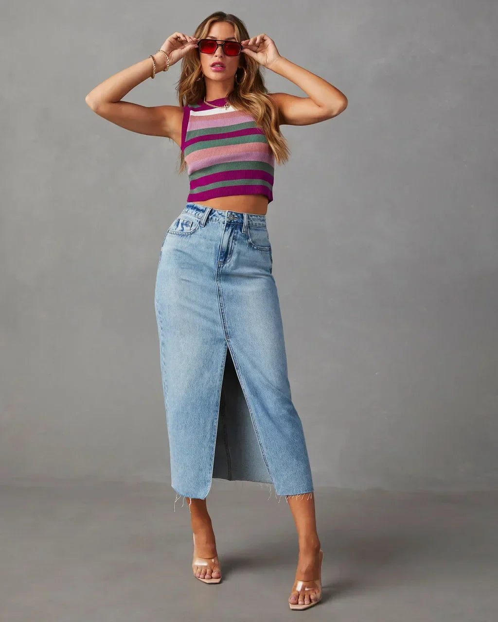 DENISE™ – Classic High-Waist Denim Skirt